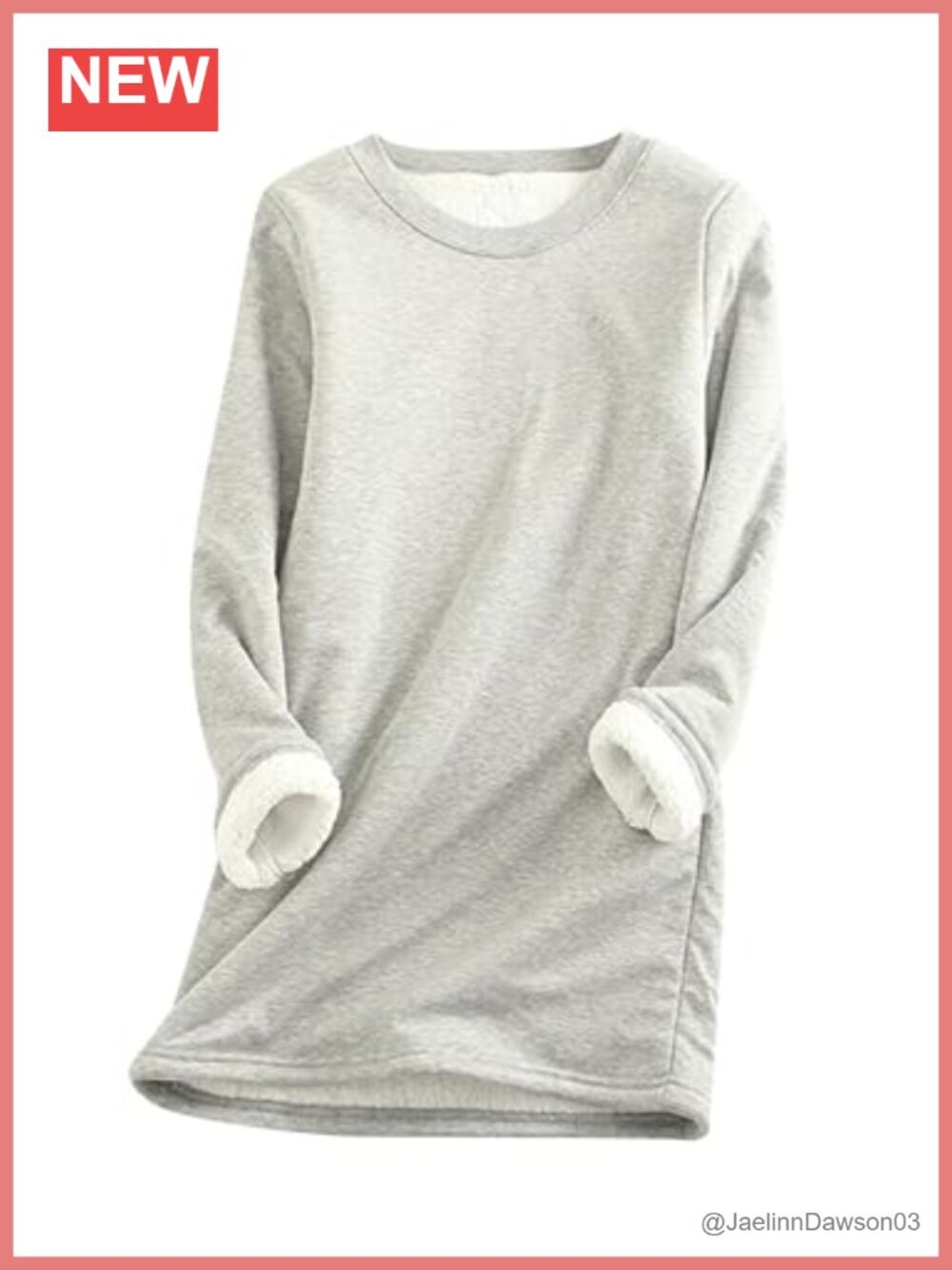 Sherpa Fleece Lined Pullover Crewneck Sweatshirt Slim Fit Winter